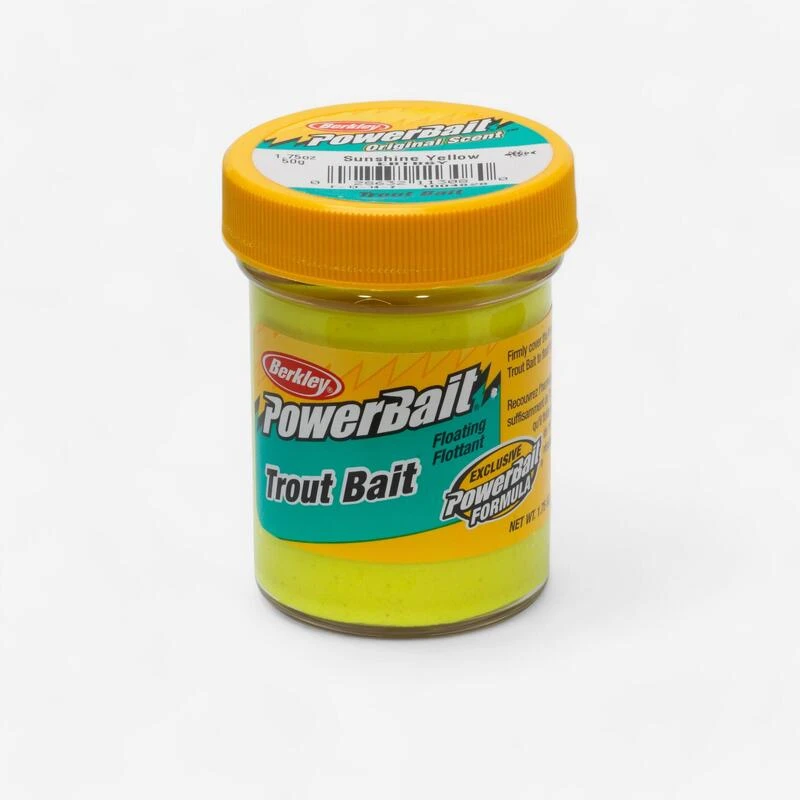 Berkley PATE A TRUITE PECHE DE LA TRUITE EN ETANG AUX APPATS POWERBAIT SUNSHINE YELLOW 1 Berkley PATE A TRUITE PECHE DE LA TRUITE EN ETANG AUX APPATS POWERBAIT SUNSHINE YELLOW
